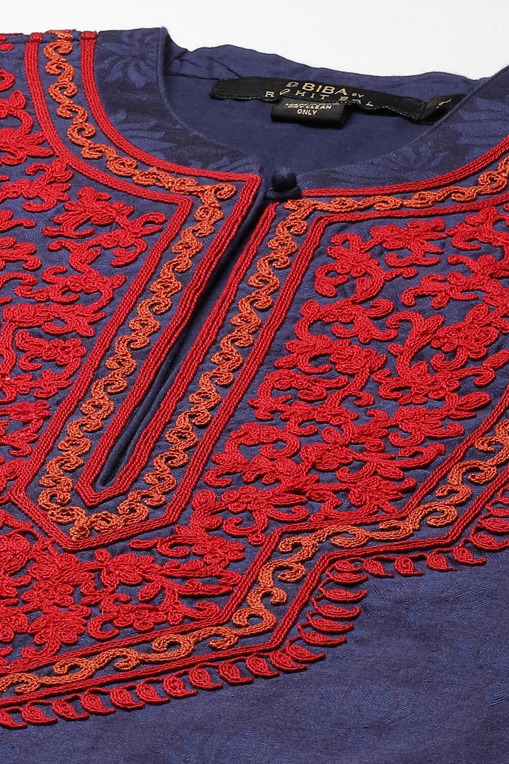 Rohit Bal Blue Silk Straight Embroidered Suit Set image number 1