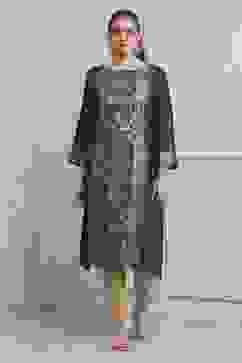 Indigo Viscose Rayon A-Line Kurta Pants Set image number 6