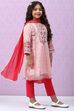 Ecru Cotton Straight Kurta Regular Pants Suit Set image number 0