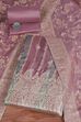 Pink Cotton Printed Embroidered Unstitched Suit Set image number 0
