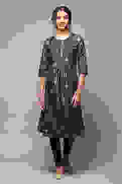 Green Art Silk Flared 2 Piece Set image number 6