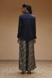 Navy Blue Art Silk Sequinned Co-ord Set image number 4