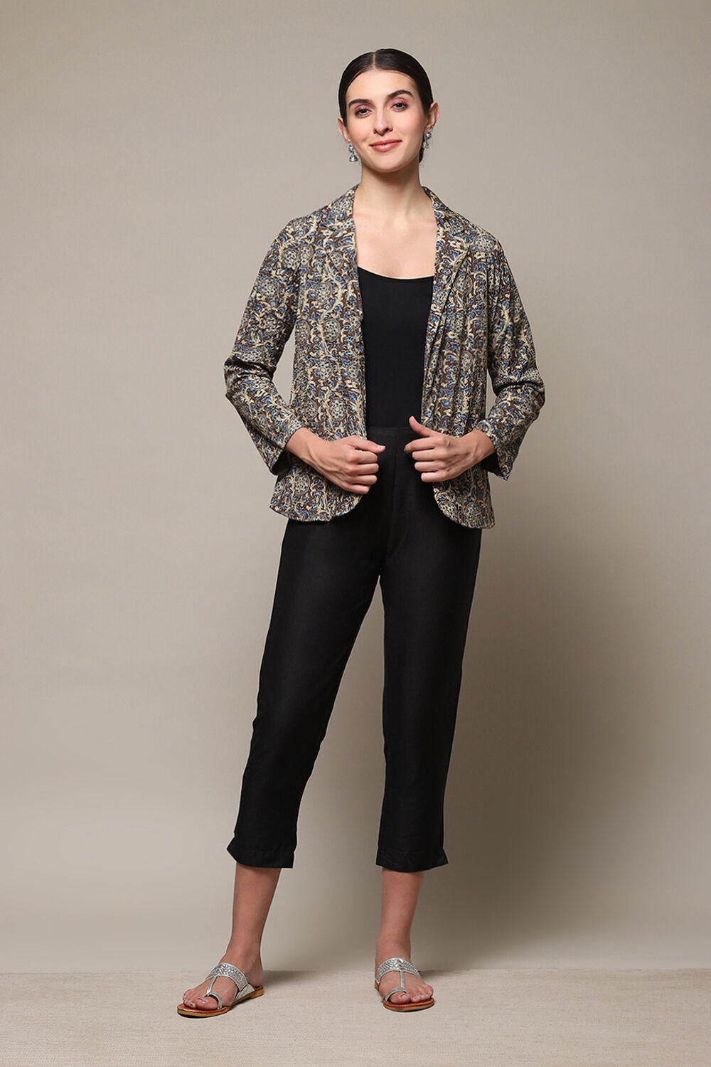 Black Poly Viscose Solid Pant image number 0