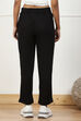 Black Solid Mid-Rise Regular Pants image number 5