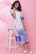 Indigo LIVA Flared Printed Dress image number 5
