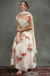 Black Silk Chanderi Floral Printed Anarkali Suit Set image number 0