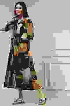 Black Viscose Rayon Straight Printed Dress image number 2