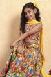 Light Pink Viscose Rayon Flared Printed Lehenga Set image number 7