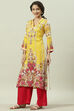 Peach Rayon Straight Printed Kurta image number 3