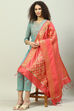Pink Art Silk Yarndyed Dupatta image number 2