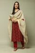 Red Cotton Printed Unstitched Suit Set image number 0