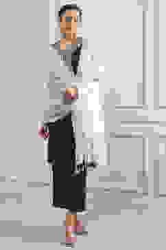 Off White Polyester Yarndyed Dupatta image number 0