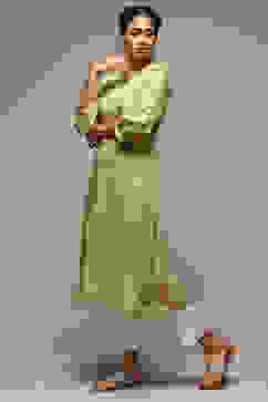 Green Rayon Straight Printed Kurta image number 2