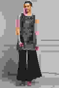 Purple Viscose Blend Straight Printed Kurta Pants Set image number 6