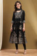 Black Floral Printed Festive Anarkali Suit Set image number 6
