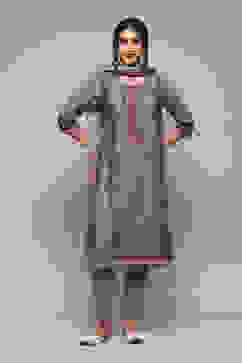 Sap Green Cotton Straight Kurta Slim Pants Suit Set image number 0