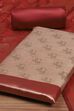 Wine Poly Silk Banarasi Unstitched Suit Set image number 1