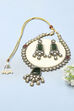 Green Pink Stone Necklace Set image number 0