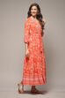 Orange Printed Tiered Dress image number 4