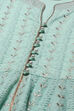 Aqua Blue Cotton Anarkali Kurta Lehenga Set image number 1