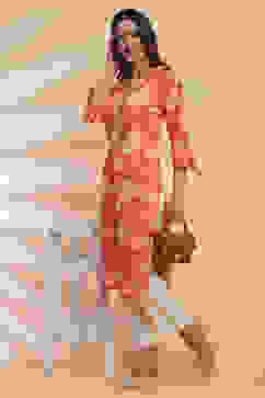 Brick Cotton Straight Kurta Pants Set image number 3