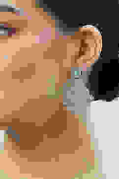 Mint Green Brass Earrings image number 1