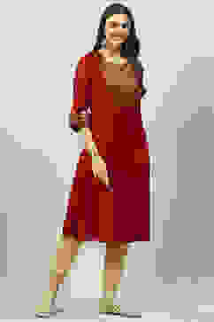 Cherry Red Poly Metallic A-Line Yarndyed Kurta image number 3