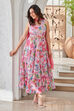 Pink Floral Printed Tiered Anarkali Kurta image number 2