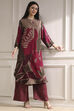 Berry Printed Straight Kurta Set image number 0