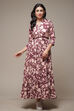 Beige Cotton Tiered Printed Dress image number 1
