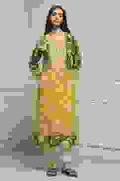 Olive Green LIVA Straight Printed Kurta image number 0