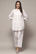 Lilac Cotton Straight Embroidered Shirt image number 0