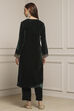 Dark Green Velvet Straight Winter Kurta Set image number 4