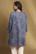 Ink Blue Knitted Block-Print Winter wear Short Kurta image number 3