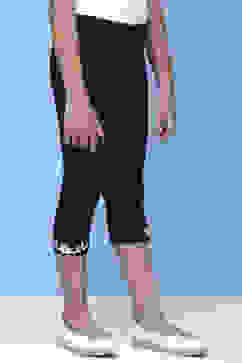 Black Cotton Lycra Capris image number 3