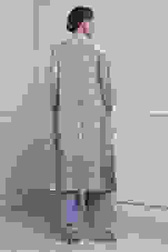 Blue Floral Printed Asymmetric Suit Set image number 4