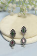Green Pink Brass Danglers image number 0