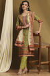 Moss Green Cotton Floral Printed Straight Suit Set image number 0