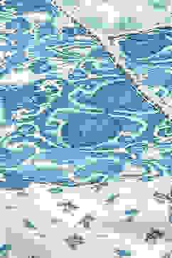 Blue White Cotton Flared Kurta Slim Pant Suit Set image number 1