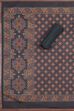 Grey Chanderi Rajasthani Print Unstitched Suit Set image number 3