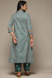 Teal Cotton A-Line Kurta Palazzo Suit Set image number 4