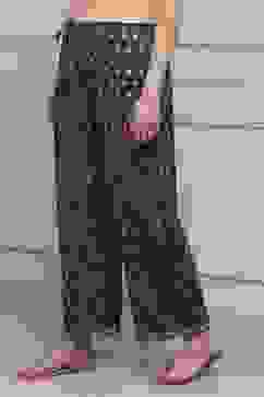 Navy Rayon Straight Palazzo image number 2