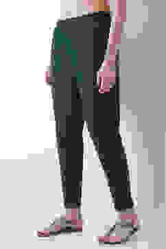 Bottle Green Cotton Solid Fitted Pants image number 2