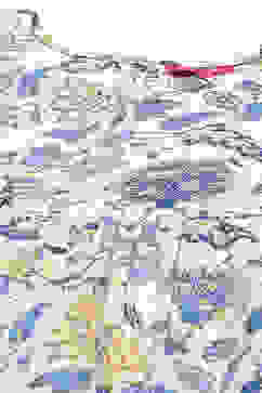 Off White & Blue Rayon Printed Sleepwear image number 1