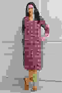 Maroon Viscose Rayon Straight Kurta Pants Set image number 0