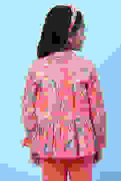 Coral Cotton Flared Printed Top image number 4