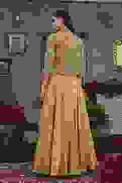 Gold Art Silk Regular Lehenga Set image number 4