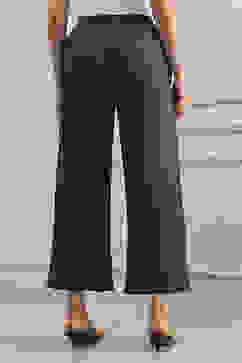 Green Cotton Flared Dyed Palazzo Pants image number 5