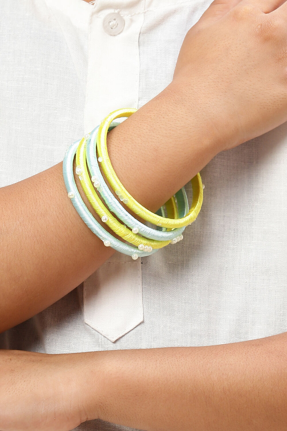 Blue & Yellow Kids Bangles image number 2