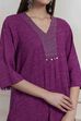 Purple Printed Straight Suit Set image number 1